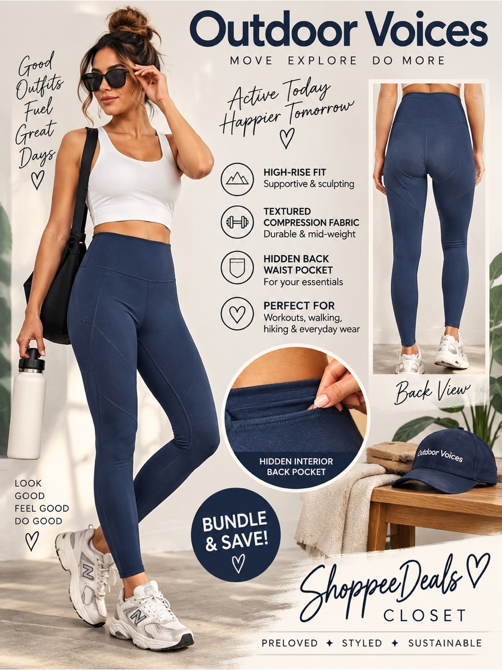 Outdoor Voices Textured Compression High-Rise Leggings